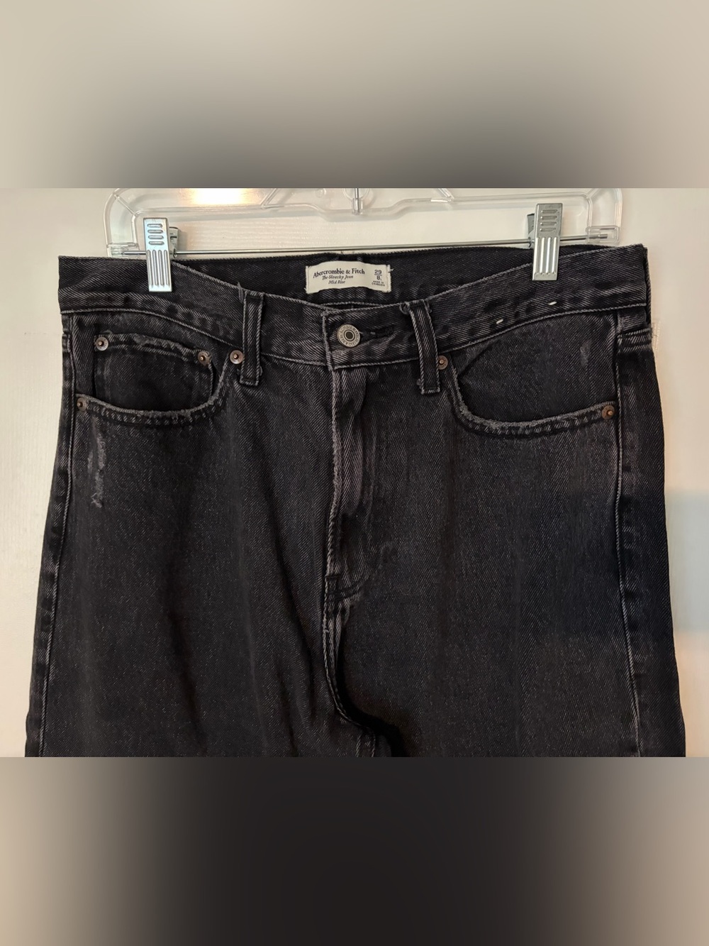 Abercrombie & Fitch Washed Black Straight-Leg Jeans